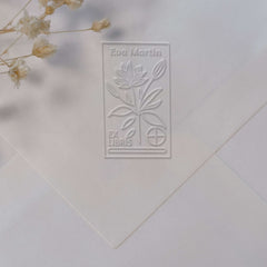 Ex-libris blühende Pflanze mit Zielscheibe