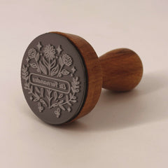 Stempel Ex-libris Name mit Blumenmuster