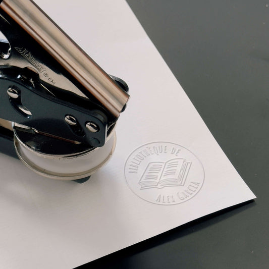 Prägezange Ex-libris offenes Buch