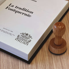 Tampon Ex-libris nom fleuri