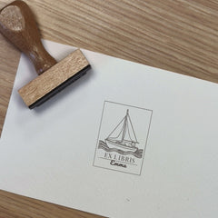 Tampon Ex-libris chat à voile
