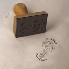 Tampon Ex-libris 4 fleurs