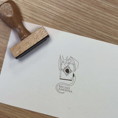 Tampon Ex-libris dragon grimoire