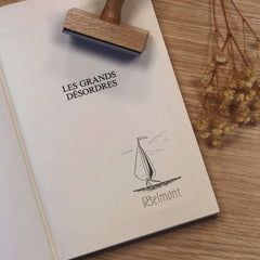 Tampon Ex-libris petit bateau à voile