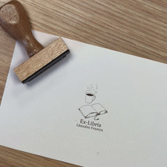 Tampon Ex-libris pause café lecture