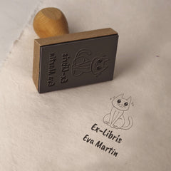 Tampon Ex-libris chat tout doux