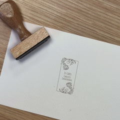 Tampon Ex-libris roses d'ornement