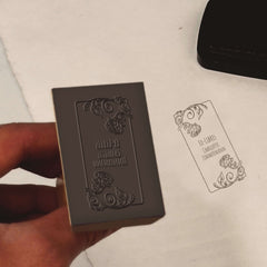 Tampon Ex-libris roses d'ornement
