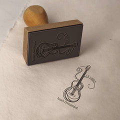 Stempel Ex-libris Gitarre am Faden