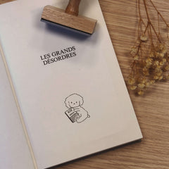 Tampon Ex-libris chien lecteur