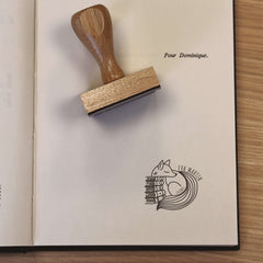 Tampon Ex-libris renard avec livres