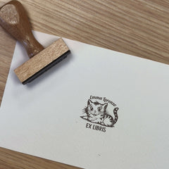 Tampon Ex-libris chat tigré