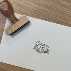 Tampon Ex-libris sieste de chat