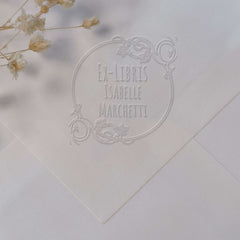 Ex-libris ornements cercle roses