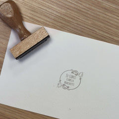 Tampon Ex-libris ornements cercle roses