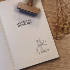 Stempel Ex-libris Eule mit Brille